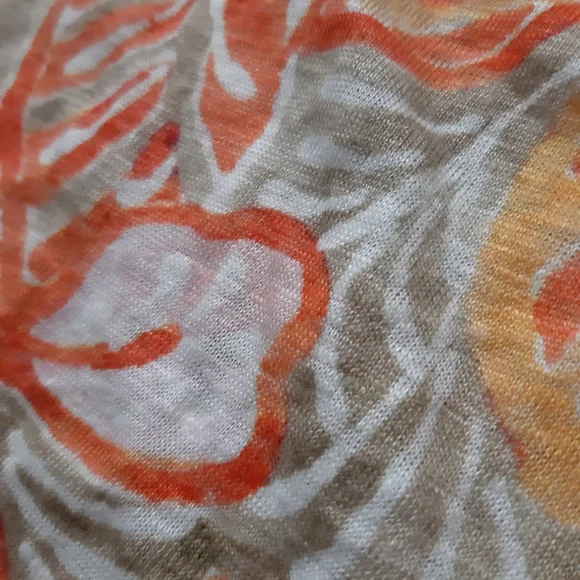 Linen Ann Taylor Loft Top Size XS ORANGE FLORAL PRINT ☆ - Picture 6 of 11